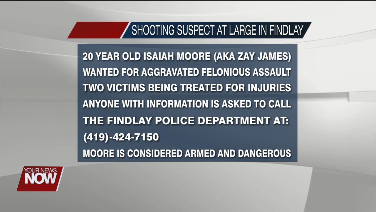 Findlay Police Department searching for suspect in the non-lethal shooting of two men